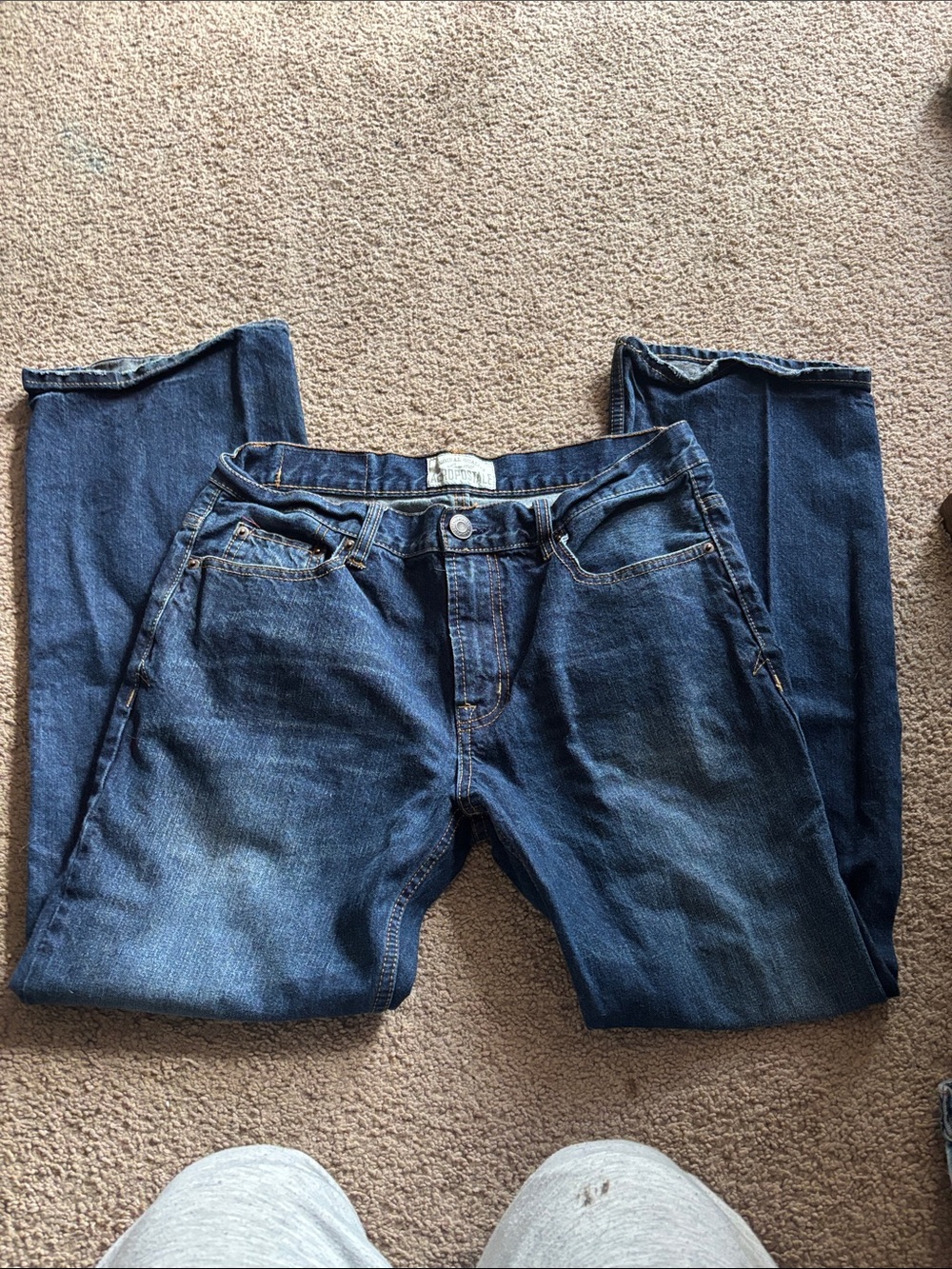 Relaxed Fit Men's Jeans in Dark Blue
